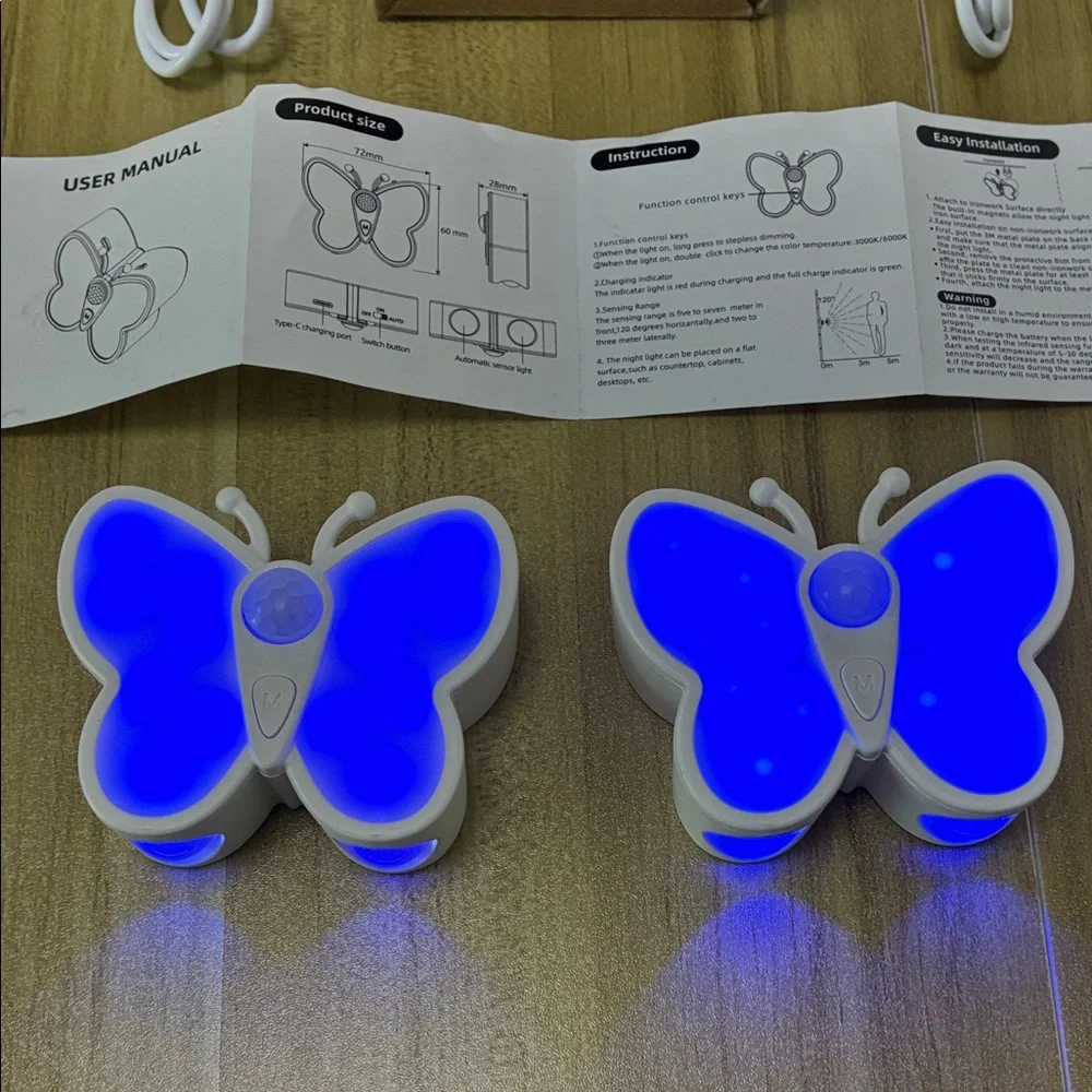 RGB LED Butterfly Night Lights with Motion Sensor
